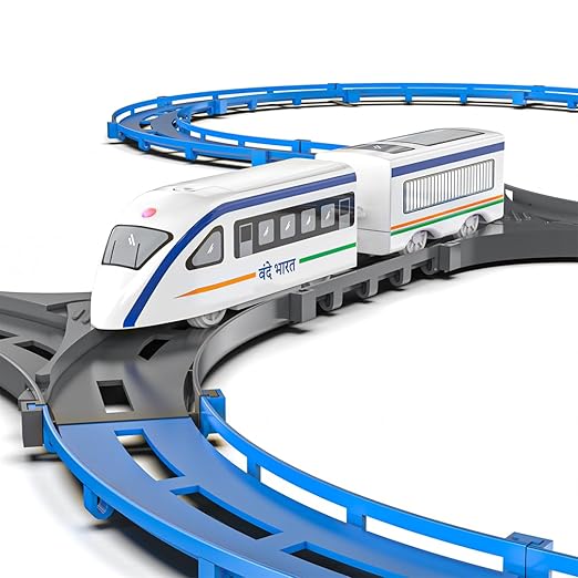 Vande Bharat Bullet Train Toy Set for Kids - Multiple Railway Track Layout, AAA Battery Operated, Fun Gift for Boys & Girls 1+ Years, Made in India (Basic - 43 pcs)
