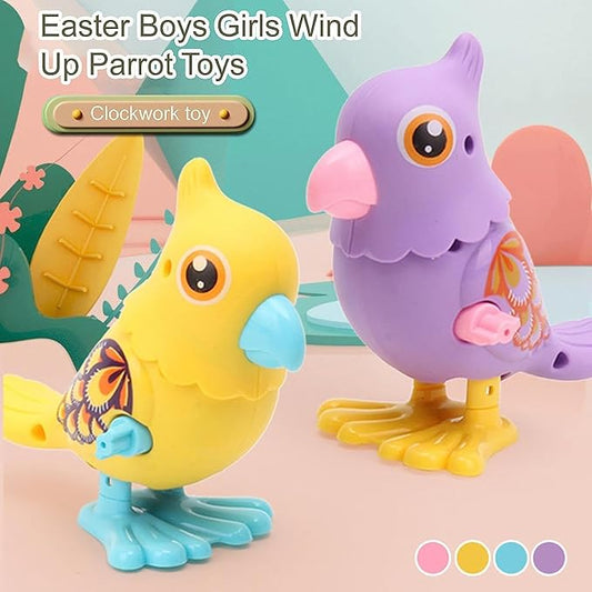 3 PEC Jumping Bird Animals Key Operated Wind Up Toys for Toddler Kids Colorful Funny Moving Toys for Babies 6-12 Months (Assorted)