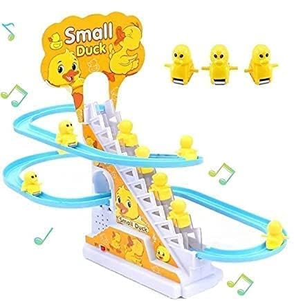 Duck Track Toys for Kids – Stair-Climbing Escalator with Lights & Music, Includes 3 Small Ducks – Interactive Duck Track Slide Toy – Perfect Toddler Gift