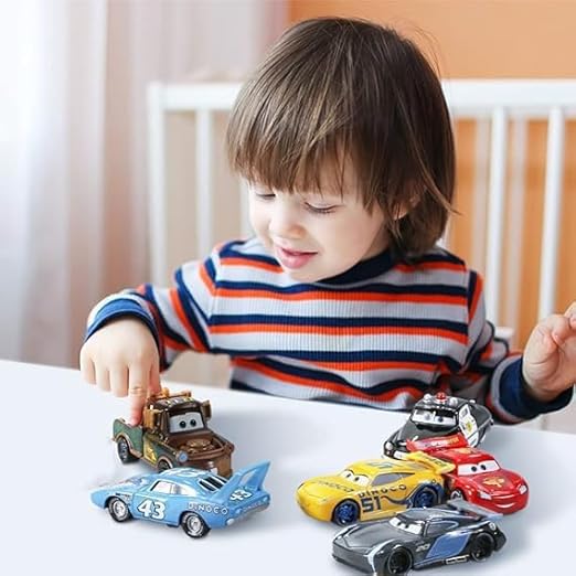 Hi-Tech Mini Metal Die Cast Car Toy Vehicle Play Set, Free Wheel High Speed Unbreakable, Small Racing Movie Vehicle Car for Exciting Playtime Adventures for Kid, Multicolor, Set of 6