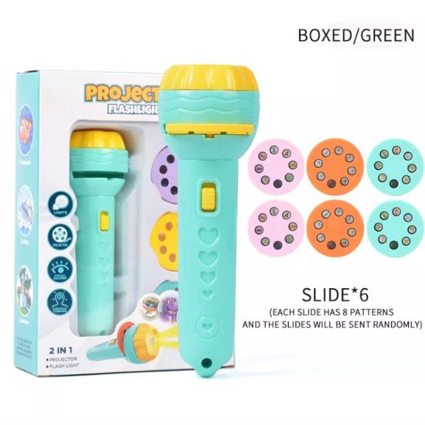 Bedtime Fun Kids Slide Projector Torch, Premium ABS Materials, Easy-to-Use Interchangeable Slides, Versatile Flashlight for Nighttime Safety, The Perfect Sleep Companion for Children
