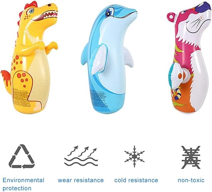 Inflatable Bop Bag Boxing Toy for Kids | Hit Me Punching Bag for Indoor Outdoor Fun | Standing Wrestling Push Game | Sports Toy for Boys & Girls (3+ Years)