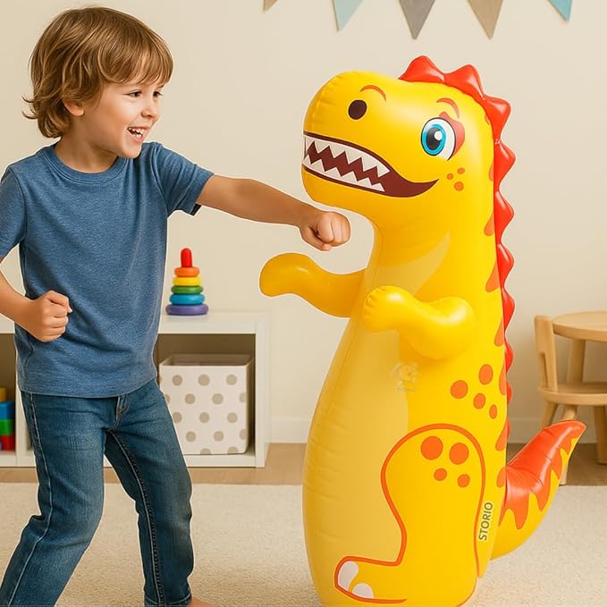 Inflatable Bop Bag Boxing Toy for Kids | Hit Me Punching Bag for Indoor Outdoor Fun | Standing Wrestling Push Game | Sports Toy for Boys & Girls (3+ Years)