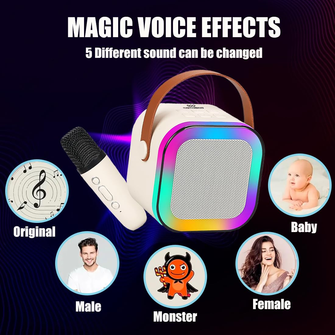 Rechargeable Karaoke Mic with Speaker for Singing