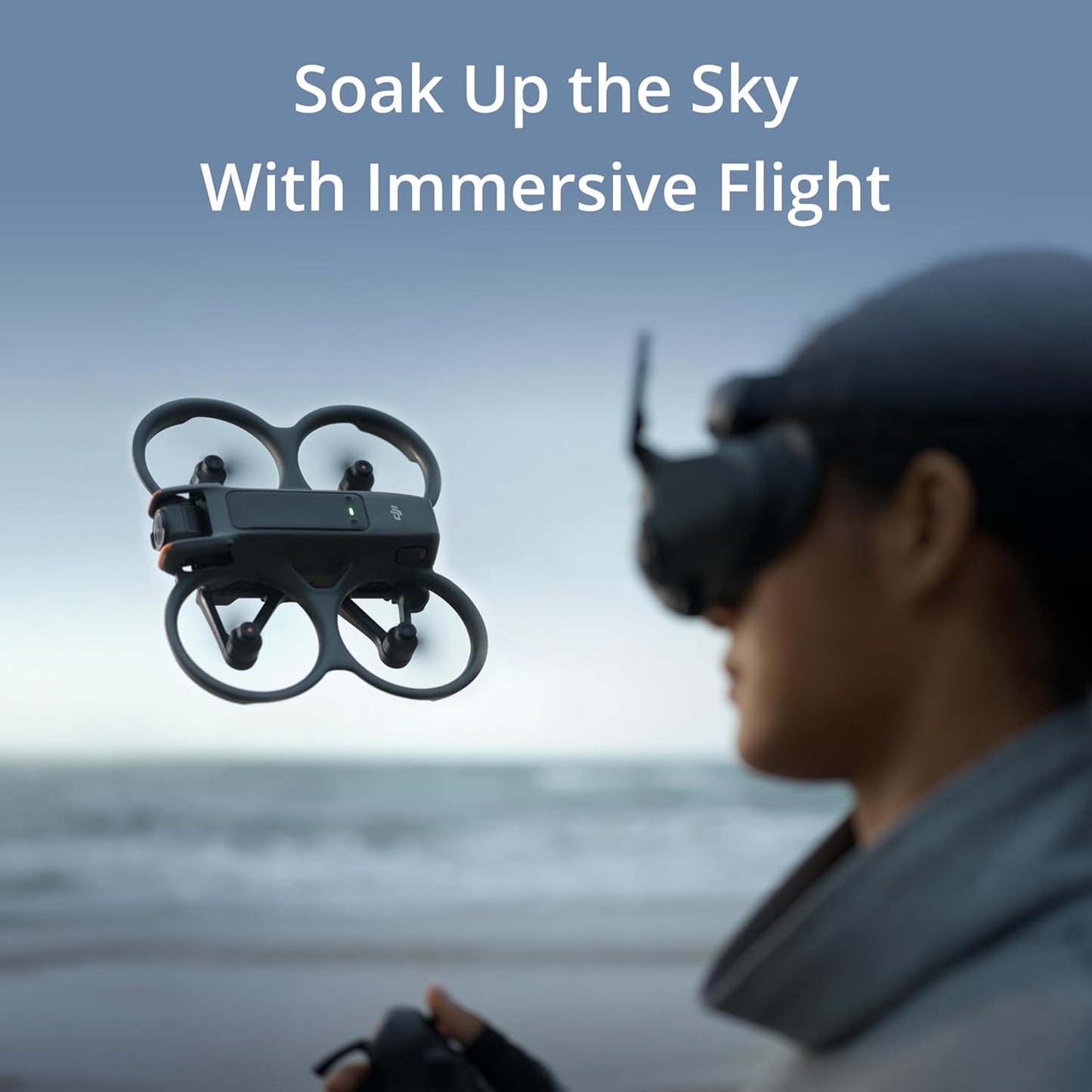 DJI Avata 2 Fly Smart Combo With Goggles N3, FPV Drone with Camera 4K, Immersive Experience, One-Push Acrobatics, Built-in Propeller Guard, 155° FOV, Camera Drone with RC Motion 3