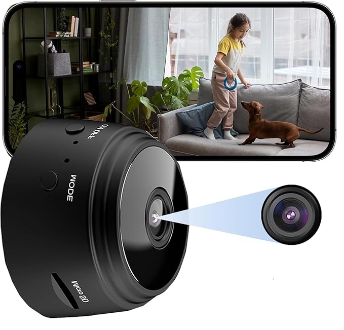 DJI WiFi Spy Camera 360° Security Camera for Home Outdoor High HD Spy Magnet Mini Spy WiFi Magnetic Live Stream Night Vision IP Wireless 4K Audio Video Hidden CCTV Magnet NNHF