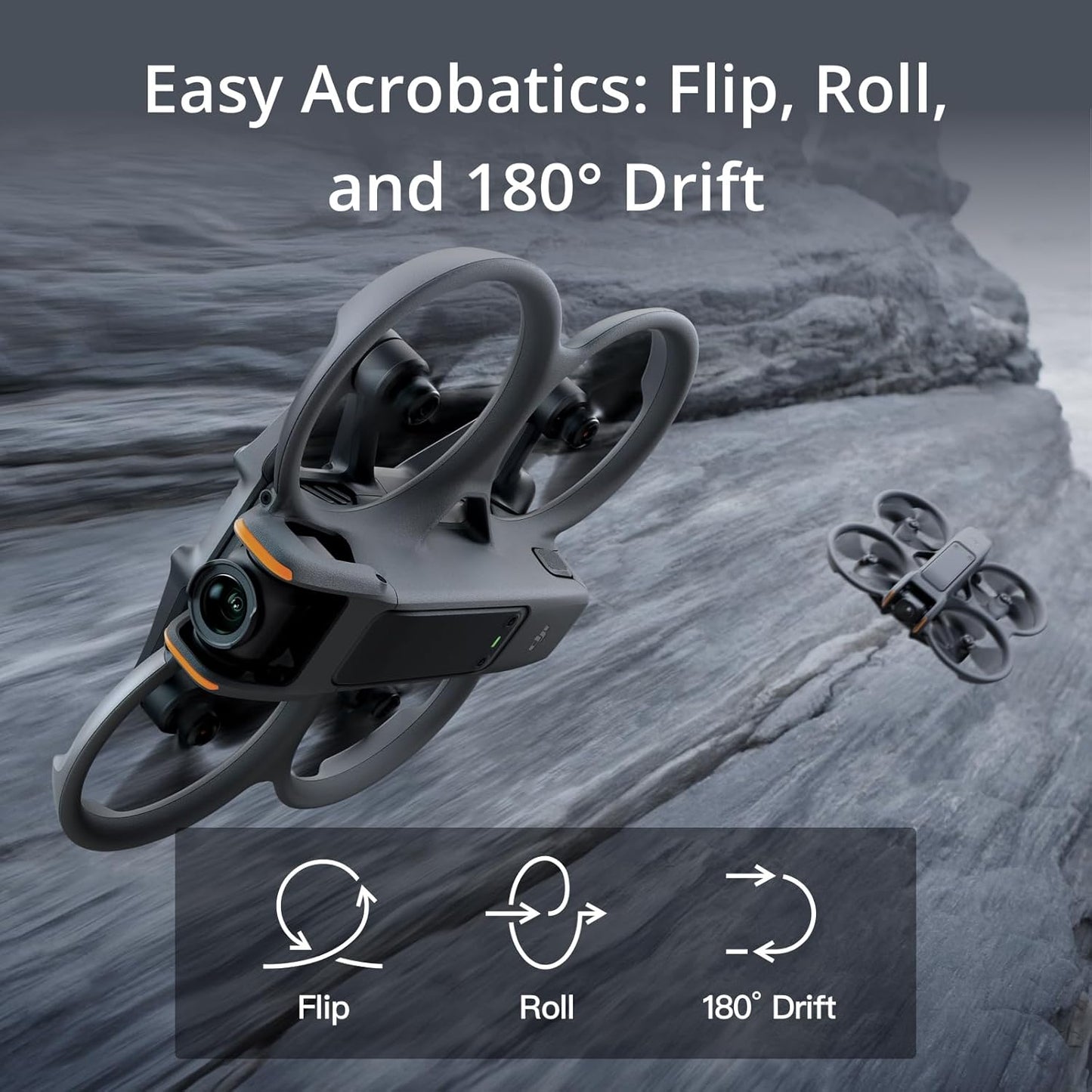 DJI Avata 2 Fly Smart Combo With Goggles N3, FPV Drone with Camera 4K, Immersive Experience, One-Push Acrobatics, Built-in Propeller Guard, 155° FOV, Camera Drone with RC Motion 3