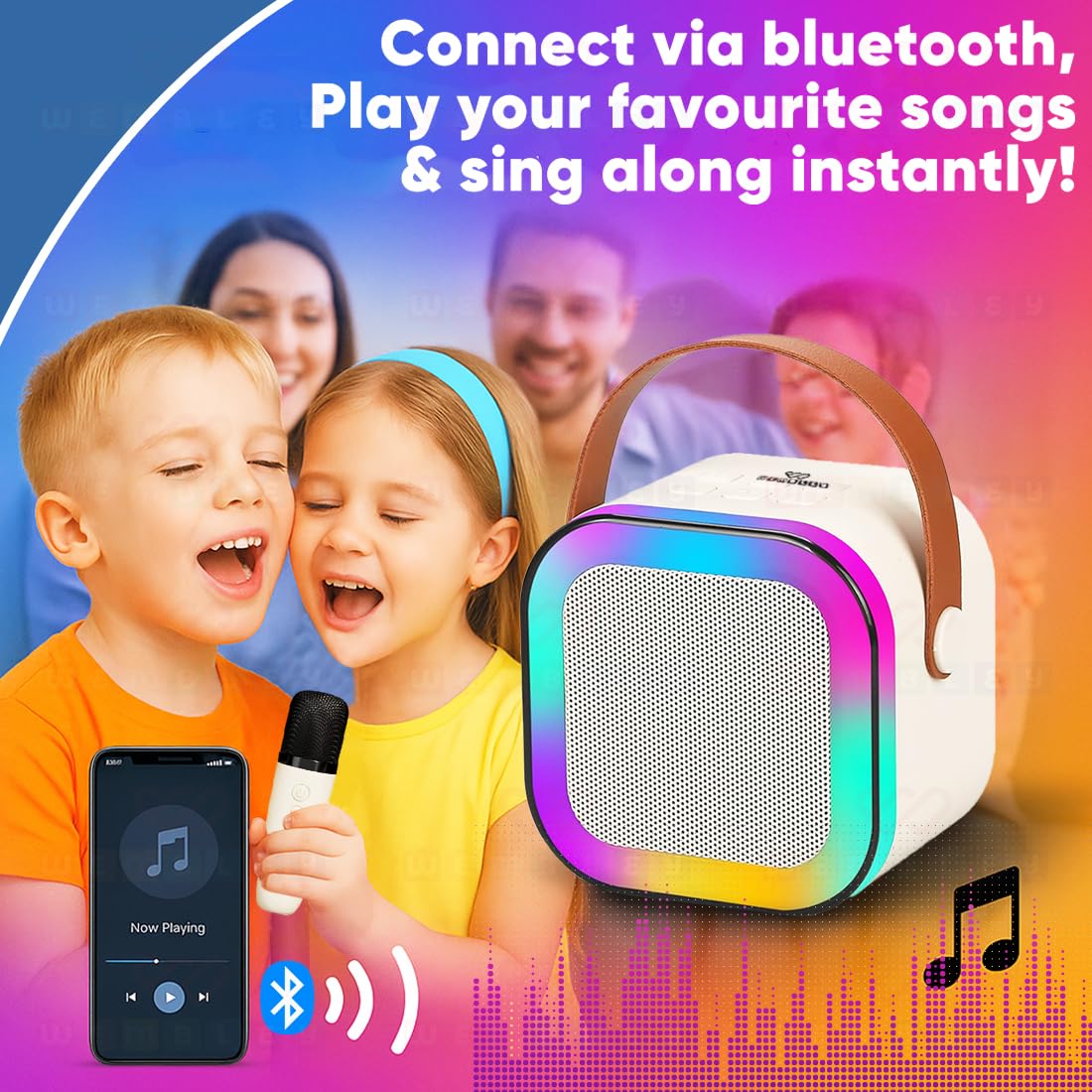 Rechargeable Karaoke Mic with Speaker for Singing