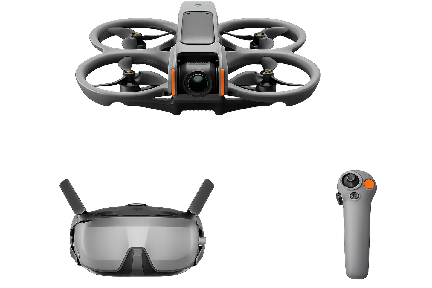 DJI Avata 2 Fly Smart Combo With Goggles N3, FPV Drone with Camera 4K, Immersive Experience, One-Push Acrobatics, Built-in Propeller Guard, 155° FOV, Camera Drone with RC Motion 3