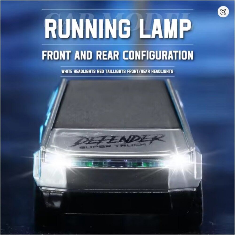 R/c Rechargeable【Type-C Charging】 2-in-1 Miniature CyberrTruck with Trailer & Led Lights
