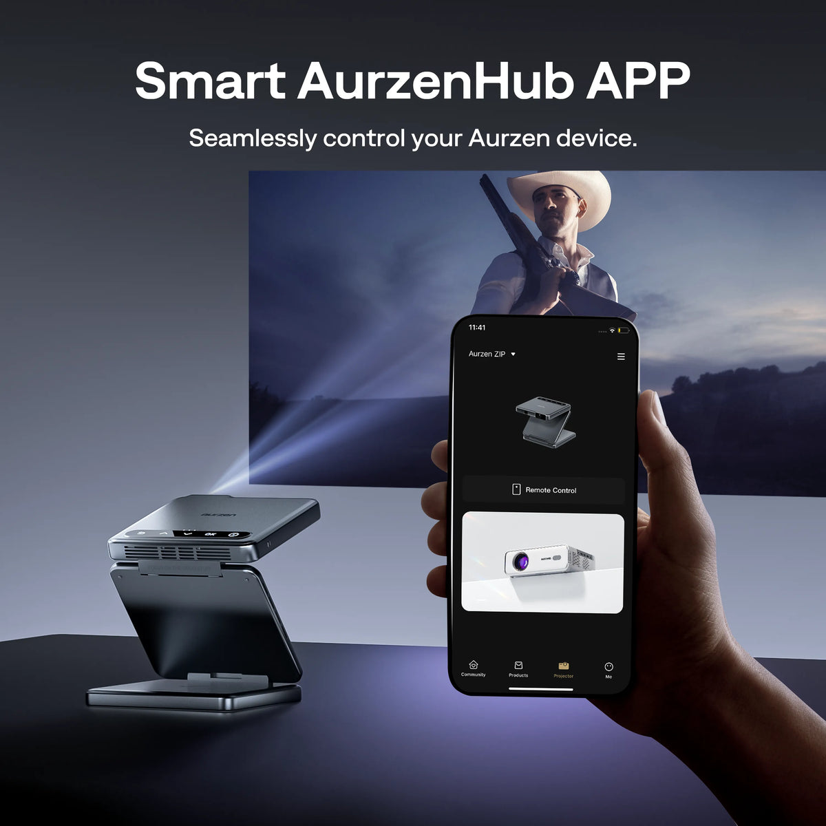Aurzen Pocket Tri Fold Portable Mini Projector