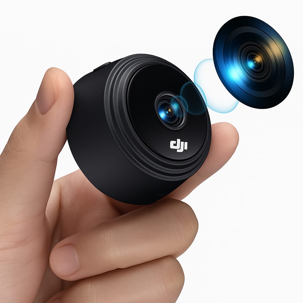 DJI WiFi Spy Camera 360° Security Camera for Home Outdoor High HD Spy Magnet Mini Spy WiFi Magnetic Live Stream Night Vision IP Wireless 4K Audio Video Hidden CCTV Magnet NNHF